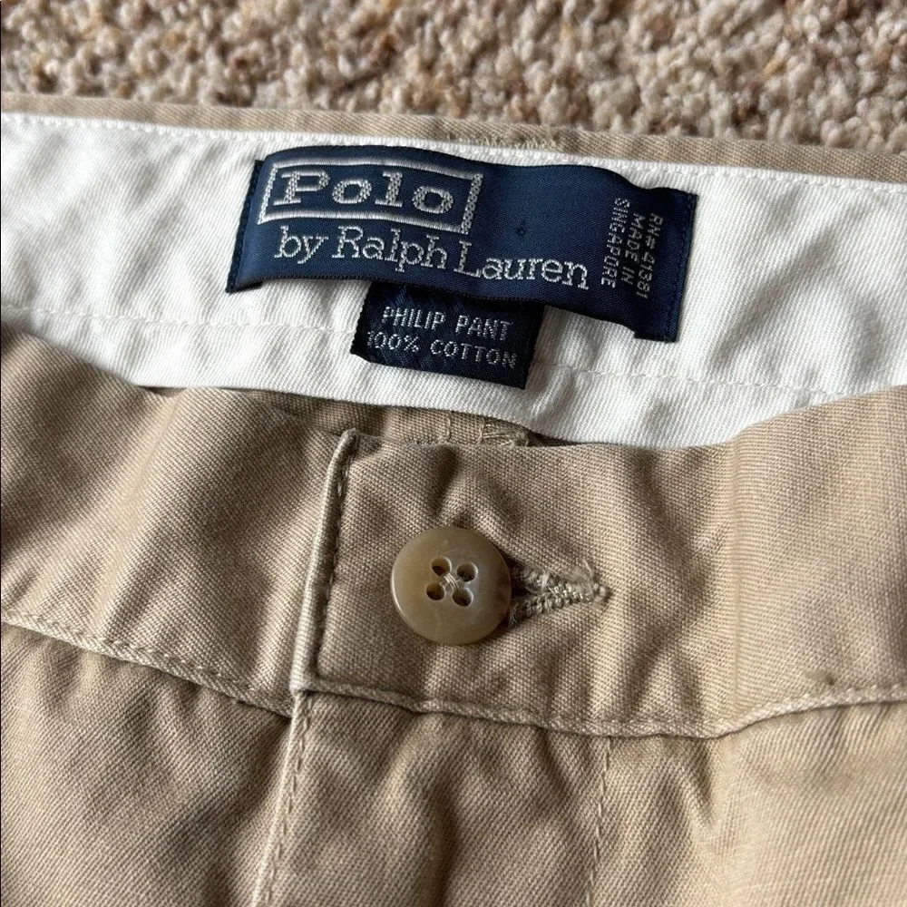 VTG Polo Ralph Lauren Phillip Pant Cotton Khaki Baggy Oversize Chino 36